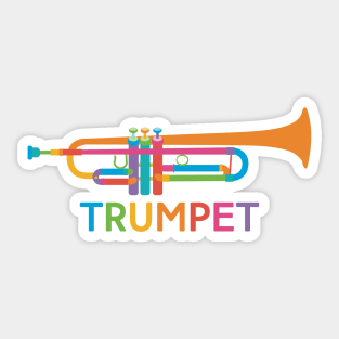 Vibrant Trumpet in Rainbow Colors Sticker